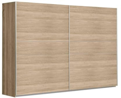 Home Heavenly® - Armario Paris 270 cm – Armario de Puertas Correderas con Estantes y Barras de Colgar – Diseño Nórdico 270x61x210 cm Color : Roble