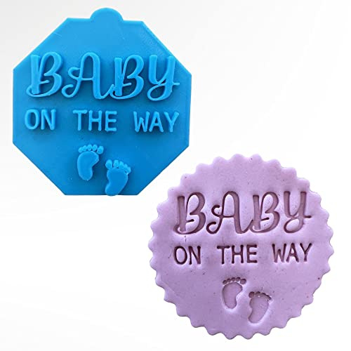 Baby On The Way Shower Fondant Stamp Debosser Cupcake Icing Cookie Decoration Cake (8cm)