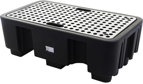 kaiserkraft | PE-Auffangwanne für 2 x 200-l-Fässer | Auffangvolumen 236 l, mit PE-Rost, LxBxH 750 x 1300 x 440 mm