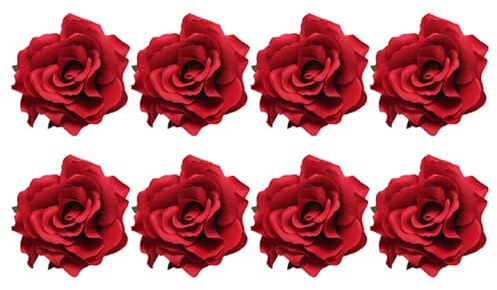 Operitacx Haarschmuck 8Er Set Simulation Rosen Haarspangen Für Frauen Und Mädchen Elegante Blumen Haarklammern Für Hochzeit Party Und Alltag 3.94X3.94X2.76In