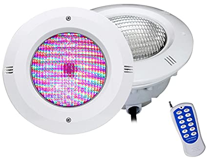 WZYJLyds LED-Poolbirne mit Nischen, par56 RGB Poolscheinwerfer 12V AC Eingebettete Unterwasserwandleuchte Wasserdicht IP68 mit Fernbedienung(6W)