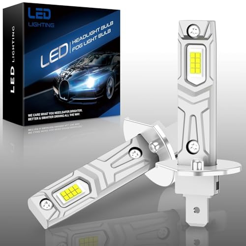 AUXIRACER Ampoule H1 LED 30000LM, Ampoule Voiture H1 LED 6500K, CSP LED 12V, 80W, Plug and Play(H1(30000LM))