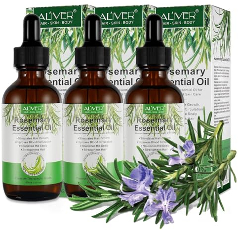 P-Beauty Rosmarinöl | Ätherisches Öl für Haarwachstum | Haar-und Hautpflege | Bio & Vegan | Reine Qualität | Ideal für Kopfhaut & Haar | auch für Bäder und Massage geeignet | 3x60ml