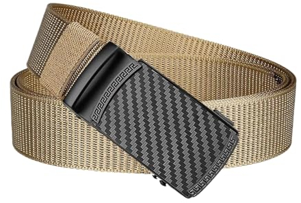 ZacLAy Männer Gürtel Metall Automatische Schnalle Nylon Leinwand Weben Taktische Gürtel für Männer Outdoor Militärische Ausbildung 3,4cm Breite