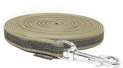 Mystique® Gummierte Schleppleine 12mm mit Handschlaufe Standard Karabiner beige 20m