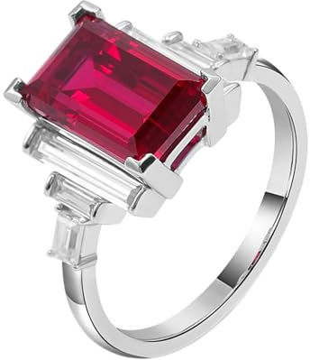 Goldener Ring Damen, Frauen 14K Gelbgold 1 ct erstellter Rubinring (Größe Anpassen)