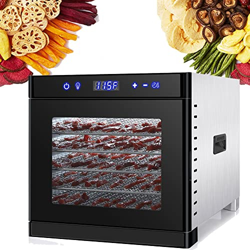Food Dehydrator Machine, Food Dryer Dehydrator With 6/8 Trays, Electric Food Dehydrator For Beef Jerky, Fruits, Vegetables, Adjustable Temperature Control 8Layers