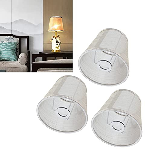 Stoff-Lampenschirme für E14 Fassung, 3-Stück, Europäischer Stil, für Kerzenleuchter und Wohnzimmer