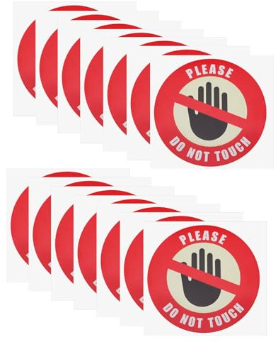 EMSea 15 st Do Not Touch klistermärke diameter 15 cm runda vinylklistermärken varningsskylt för väggar bilar lastbilar stötfångare glasfabriker byggarbetsplatser