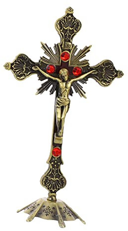 Milageto Crocifisso in Bronzo con Figura di Gesù per Decorazione da Parete