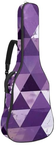 Gitarrentasche in voller Größe, wasserdichte Gitarren-Abdeckung, Tragetasche für akustische klassische E-Gitarren, lila Blumen, Bäume und Pilze, Mehrfarbig 04, 42.9x16.9x4.7 in, Lässiger Tagesrucksack