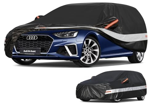 Holthly Autoabdeckung Kombi Passend für Audi A4 Avant/Allroad B7 B8 B9 (1994-2025) 10 Schichten Vollgarage Auto Abdeckplane 100% Wasserdicht Autoplane Outdoor Autogarage.