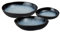 Denby - Halo Organic Dish Set of 3 - Large, Medium & Small Dishes - Organic Shape Reactive Glaze Serving Dish - Black, Grey, White Ceramic Glazed Oven Safe, Dishwasher Safe, Microwave Safe