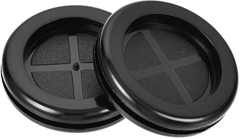 TA-VIGOR 8Pcs Round Rubber Grommets 35mm Double-Sided Wire Gaskets | Black Synthetic Rubber, Rubber Hole Plugs for Wire Cable and Plugs Protection, Suitable for Electrical Panels and Equipment
