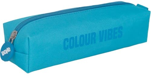 Dohe - Einfaches Federmäppchen für die Schule - 1 Fach, rechteckiges Mehrzweck-Federmäppchen, 21 x 6 x 6 cm, Reißverschluss, aus strapazierfähigem Polyester - Colour Vibes