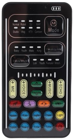 Aramox Ensemble Changeur De Voix Portable Changeur De Voix Ensemble de Changeurs de Voix, Carte re Changeur Vocal à la Main sur la Main avec 8 Effets (Version Anglaise)