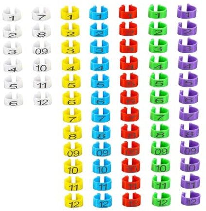 Lot de 100 Bagues pour Pattes d’Oiseaux, Anneaux de 8 mm Pigeon Bague Anneaux, Bague pour Pied d’Oiseaux, Anneaux de Pied de Volaille Multicolores, pour Identification des Cailles, Pinsons,Volailles