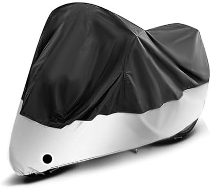 SNXLW Fundas para Moto para Solo 712 Classic Cubierta de Motocicleta Protectora Exterior Interior Funda de Moto Cubre Moto Funda Scooter Bicicletas,Black silver-265 * 105 * 125CM