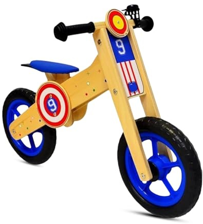 Best For Kids - Kinder-Laufrad aus Holz | Verstellbarer Sattel | Laufrad für Kleinkinder von 2 bis 5 Jahren | Kinderfahrrad | Zyklus für Mädchen und Jungen ab 2 Jahren