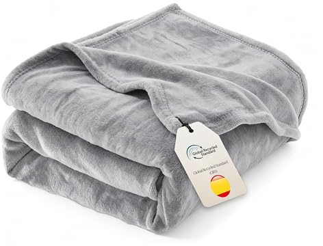AiTodos® Kuscheldecke Flauschig Decke Sofa – 220 x 240 cm, Flanelldecke, Mehrzweckdecke für Sofa, Bett und Büro, Weich, Warm und Maschinenwaschbar (Grau)
