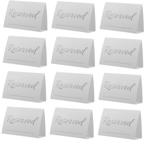Balacoo 20 piezas Tarjetas de Asiento Reservadas para Bodas con Soporte Firme Tarjetas de Mesa Dobles para Eventos Decoración para Fiestas y Restaurantes