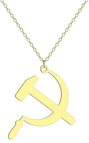 IOETSEUT Halskette männer Halskette Damen Hammer und Sichel Anhänger Halskette für Frauen Mädchen Hollow Charm Hals Kette Schmuck Geschenk