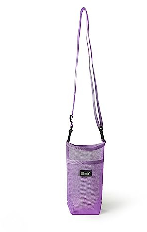 DLUKENY Custodia portatile per bottiglia d'acqua sportiva in rete con custodia per telefono con tracolla Borsa per telefono Borsa visibile Accessori da campeggio all'aperto Manicotto per bottiglie