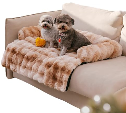Mtjbfv Sofa hundebett,sofabett Hund,hundedecke Couch,luxuriöses Cozy kuscheliges hundebett sofabett, mit Erhöhte Ränder,waschbar,Flauschiges,Haustier-Sofa,rutschfeste, Sicherheit und Wärme-Kaffee||L