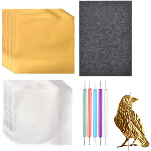 Kit de Repujado de Aluminio - Educativo de Doble Cara,Repujado con Lápices para Láminas Metálicas,para Grabado Aula Decoración Hogar Tarjetas Festivas Estudiantes Adultos Niños
