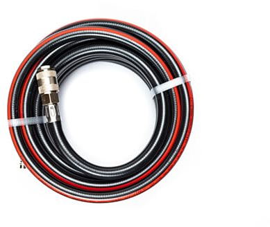 Tubo flessibile per aria compressa in PVC retinato Ø 10 x 15 mm lunghezza 20 mt con raccordi ad attacco rapido universale