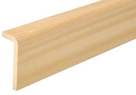 Hobby Legno - Battiscopa Copritubo Massello In Legno Di Ayous Non Verniciato mm. 92X38X3000 (Prezzo Per ml. 6) completo di listello per sostegno spessore. Made in Italy.