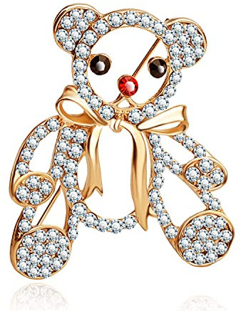 KristLand Vintage Bären Brosche Voll Kristall Tier Brosche Corsage Art Deco Retro Süßer Puppenbär Brosche Geburtstagsfeier Geschenk für Frauen Männer