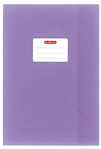 Herlitz 10 Heftumschläge/Hefthüllen Din A4 / Baststruktur (Violett, 10er Pack | A4)