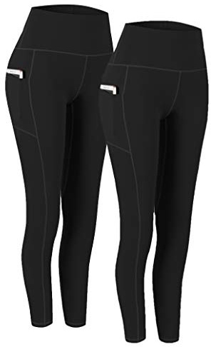 Fengbay 2 Pack High Waist Yoga Pants with Pocket Leggings Tummy Control Workout Running Yoga Leggings for Women