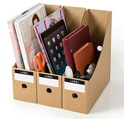 Stehsammler Schreibtisch Organisation 3 Stücke Stehordner Set Zeitschriftenständer Kraftpapier Prospekthalter Zeitschriften Dokumente Sammler Ordnungssystem für Büro Bibliothek Arbeitszimmer