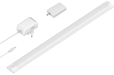 ledscom.de Smarte LED Unterbau-Leuchte SIRIS weiß matt mit Netzteil und WLAN-Controller, flach, Smart-Home, Alexa-fähig, 50cm, 531lm, warmweiß