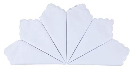 HOULIFE Damen Klein Weiß Taschentücher aus Reiner Baumwolle Stofftaschentücher für Alltagsgebrauch&Hochzeit 6/12 Stücke 28x28cm Weihnachtsgeschenke