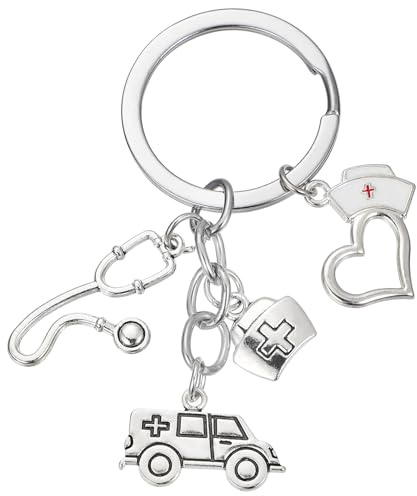 Amosfun SchlüSselanhäNger Krankenschwester Aus Metall Medizinischer SchlüSselanhäNger Mit Kreativem Design FüR Tasche Rucksack Und AutoschlüSsel Geschenk FüR Krankenschwestern PflegekräFte