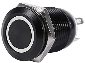 Interruttore a Pulsante, Luce a LED da 12 Mm per Auto Pulsante Momentaneo a Scatto Interruttore Nero 2A(bianca)