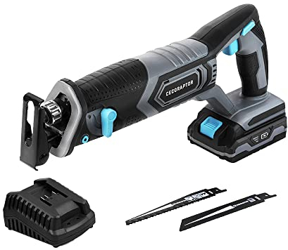 Cecotec Scie Sabre sans Fil CecoRaptor Perfect Quick&Cut 2020 Advance. Batterie 20 V et 2000 mAh, fréquence d'oscillation 3000 SPM, Profondeur de Coupe 100 mm Bois, 10 mm Aluminium, 8 mm métal