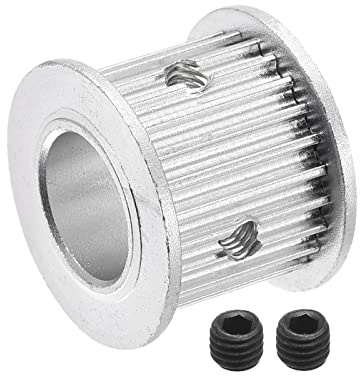 sourcing map 3M24 Zähne Zahnriemenscheibe Synchronrad Riemenantriebszahnrad mit M4 Schraube 14mm Bohrung für Riemen, 3D Drucker, CNC