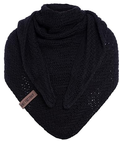 KNIT FACTORY - Dreiecksschal Sally - Damen Strickschal mit Wolle - Grob gestrickten Schal - Hochwertige Qualität - XXL Schal - 220x85 cm