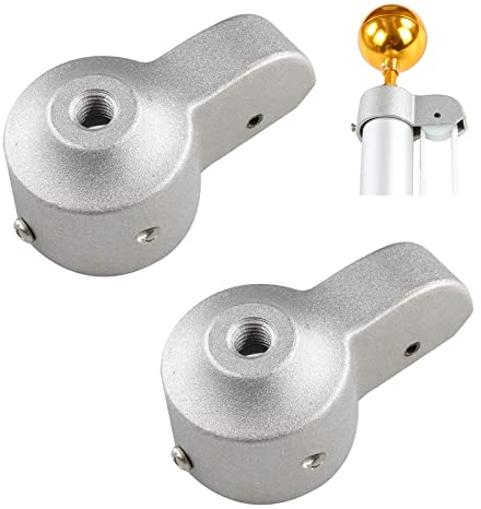 Gancio Palo di Bandiera Camion,Forreen 2 Pezzi Accessori Asta di Bandiera Pesanti Stazionario Metallo Alluminio Puleggia per Pennone per Aste di Bandiera Standard da 2 Pollici