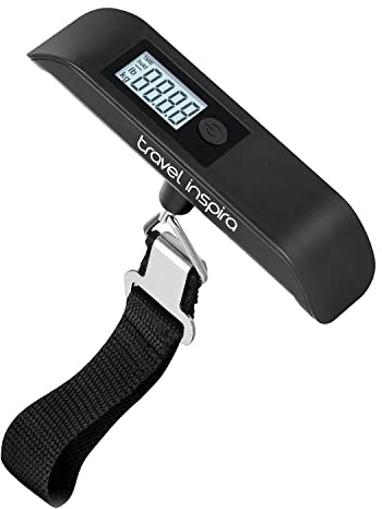 Travel Inspira Luggage Scale, Digital Luggage Scales, Baggage Scale with Backlit LCD Display,110LB / 50KG, Battery Included(Black)