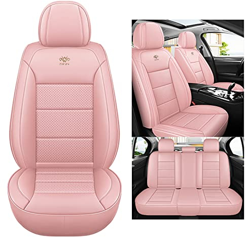nenyan Autositzbezüge Komplett Set Universal | Schonbezüge für Vw Volkswagen T-Cross T-ROC T-ROC Sport Caravelle Sharan Passat S | Auto Sitzbezüge Rosa