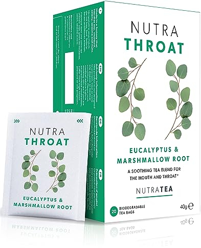 Nutra Tea NUTRATHROAT, Immun- & Erkältungstee für Hals & Rachen, Hustentee zur Unterstützung des Immunsystems und der Atemwege, 120 wiederverwendbare Teebeutel, Kräutertee mit Kamille & Pfefferminze