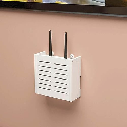 EpheyFIF WiFi Router Storage Box Router Shelf Wall Mount, Wooden Cable Management Box Wireless Router, Hider Cord Management Container Desk Bedroom Decorative