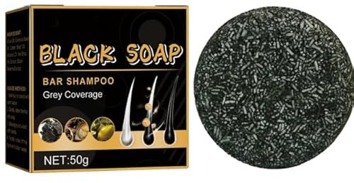 Jabón de Pelo Negro,Jabón para Oscurecer el Cabello,Jabón Champú para el Cuidado del Cabello,Jabón de Depilación Gris Natural,Jabón de Champú Anticaída,Barra De Jabón Para Cabello Negro Cubierta Gris
