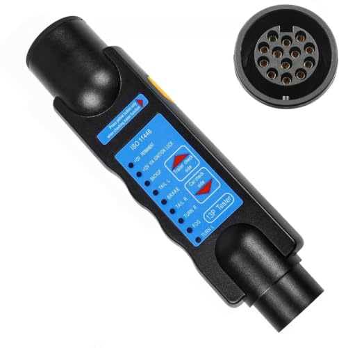 Yinaolan Testeur de prise de remorque 13 broches - Testeur de lumière de remorque 12 V pour caravane, camping-car, camion et tracteur