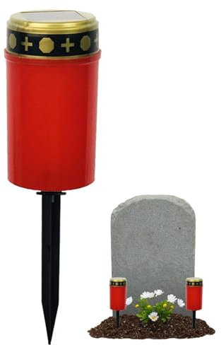 LearnLyrics Luce LED Per Tomba – Lampada Solare Per Cimitero, Lampada Funeraria Senza Fiamma | Lanterna Solare Cimitero Decorazione Tomba, Lampada Cimitero Impermeabile Senza Fiamma